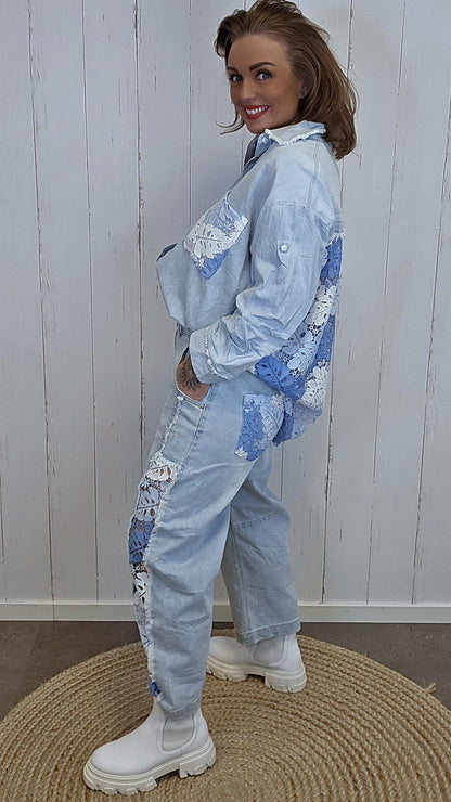 Trixy jeans med blonder