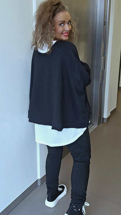 Wide short sweat svart