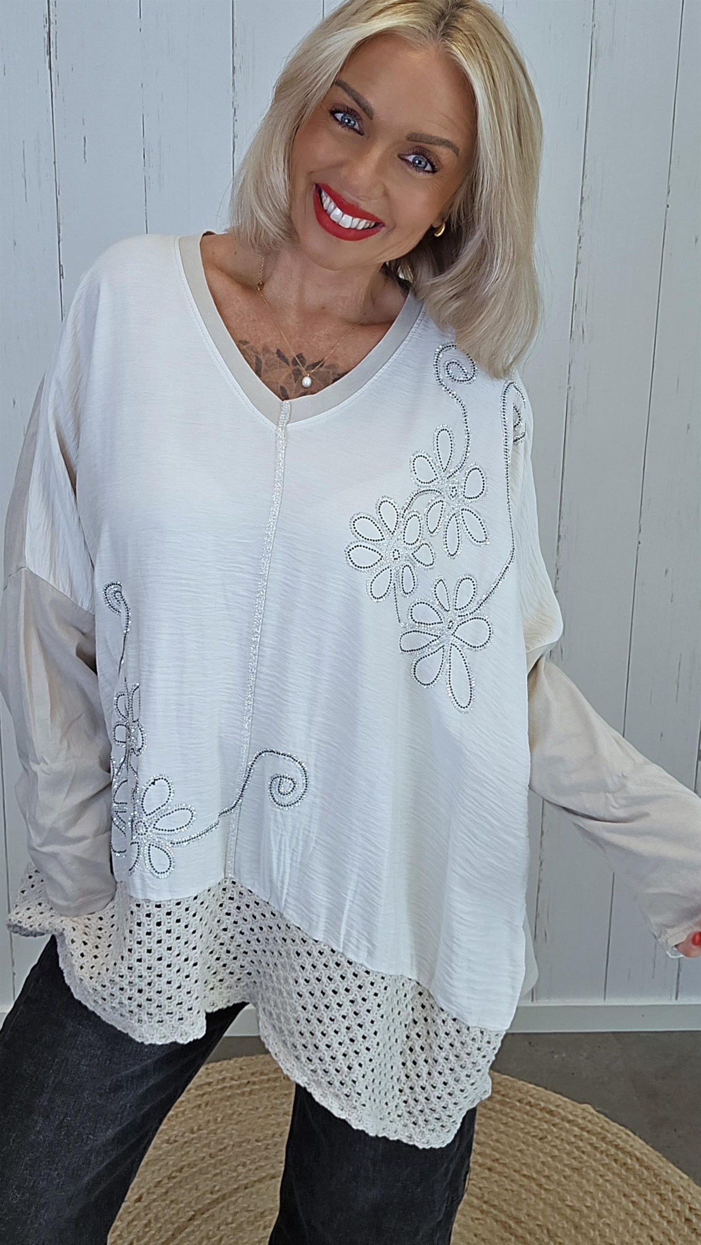 Giselle baggy topp beige