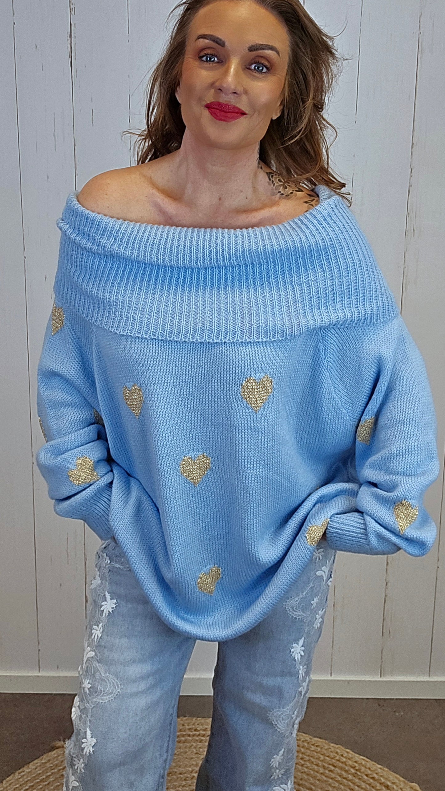 Alva hjertegenser lyseblå