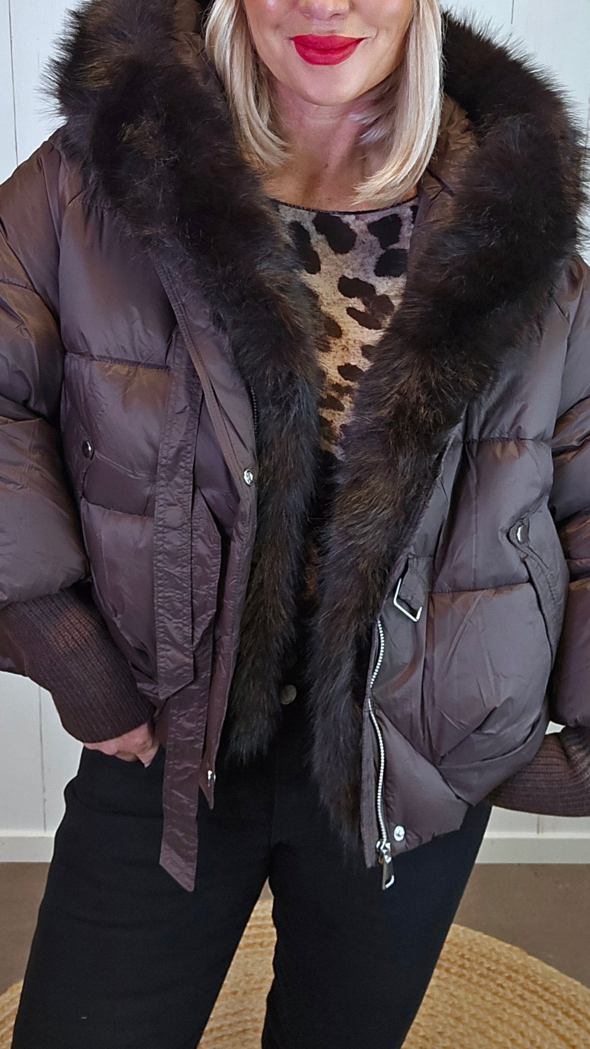 Talia oversized statementjakke brun