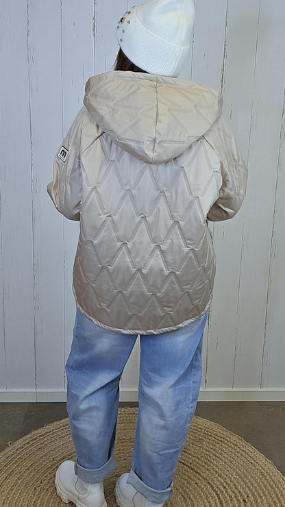 Mina quiltet jakke beige