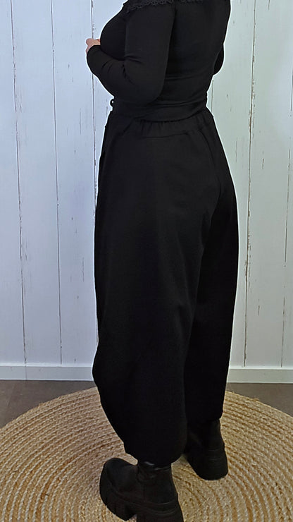 Siv baggybukse svart