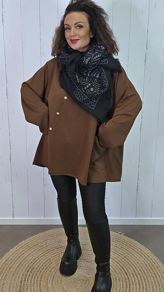 Alva baggy topp brun