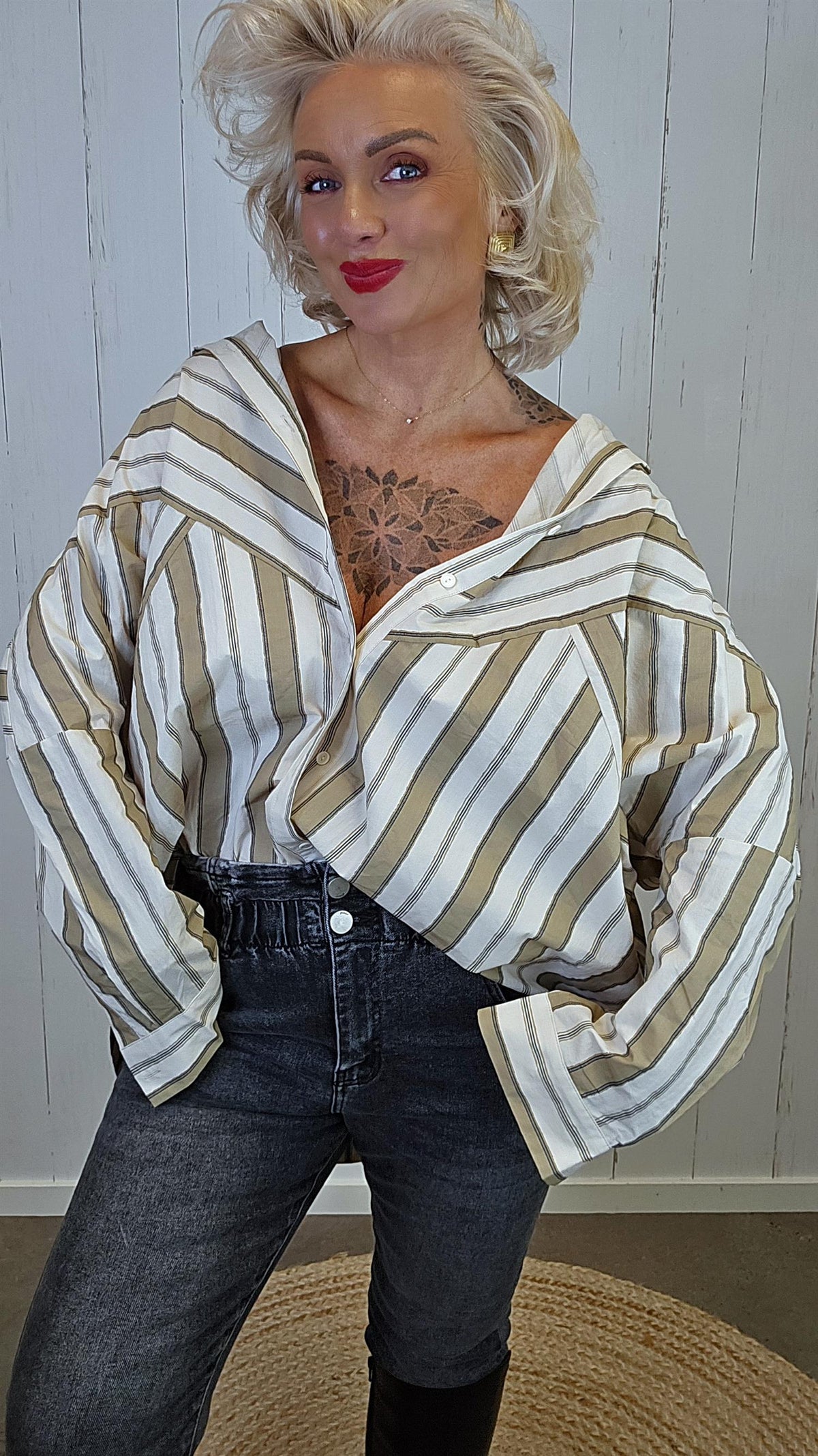 Linn stripete skjorte