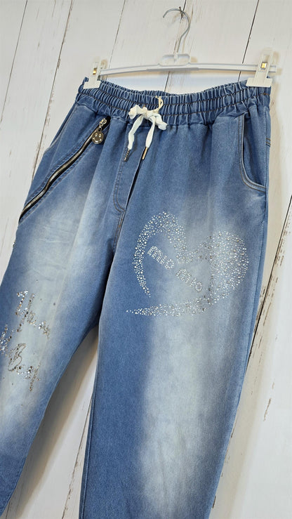 Mio denim joggebukse