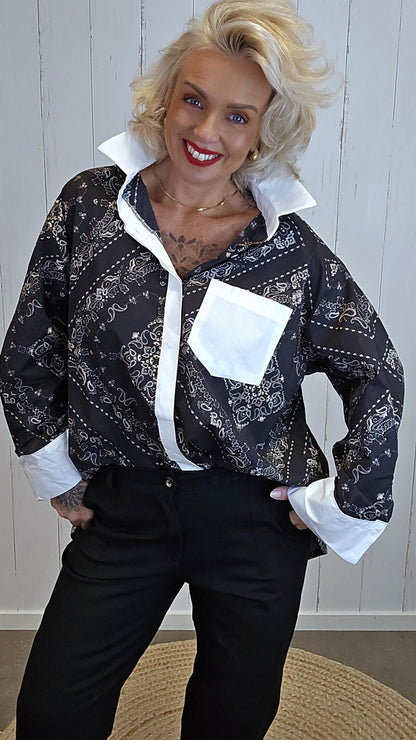 Sofia bandana skjorte svart