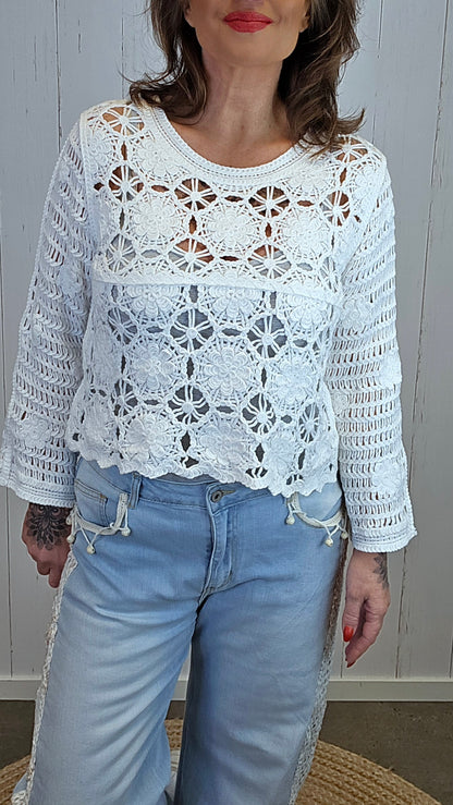 Asta blondetopp hvit