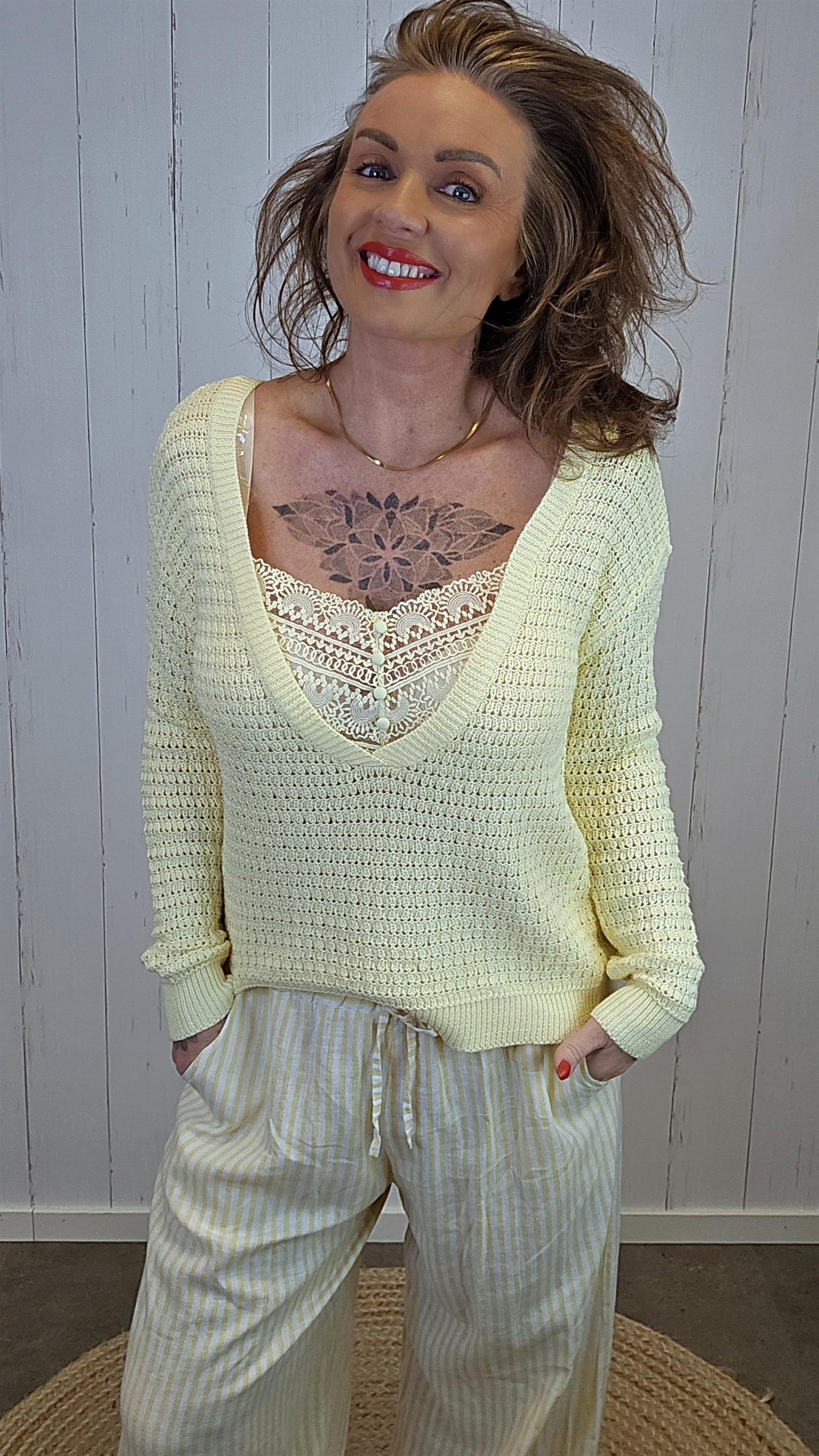 Hedda gul strikkegenser