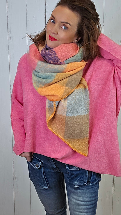 Zara skjerf rosa/orange