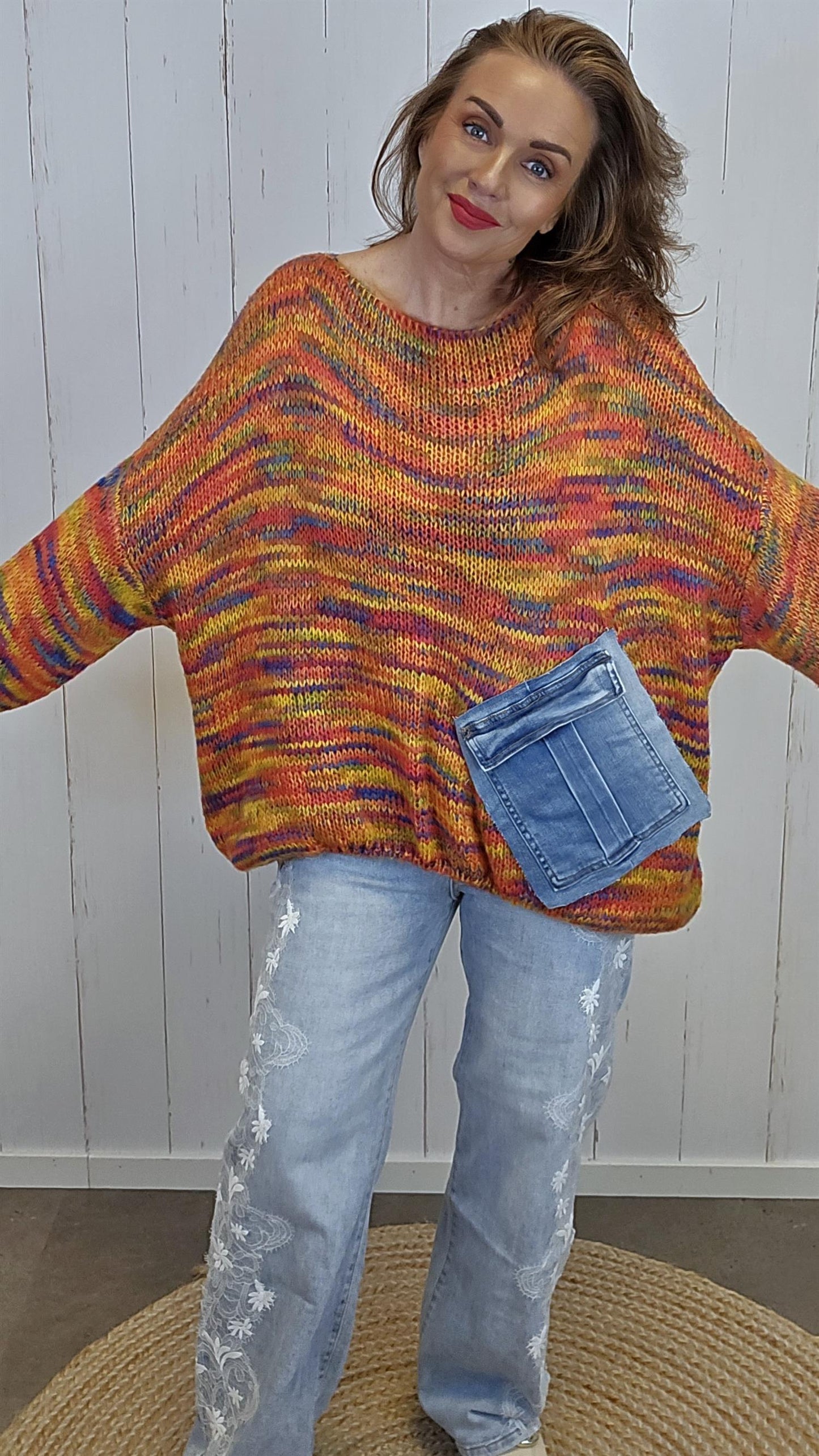 Bella Strikket Genser multicolour