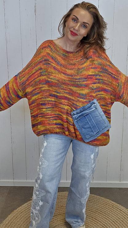 Bella Strikket Genser multicolour