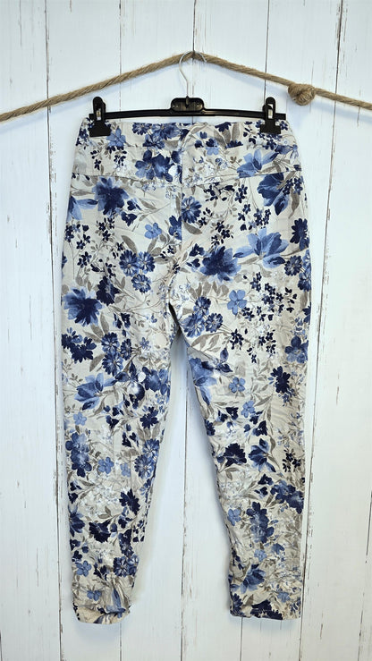 Sylvia mønstret bukse blå