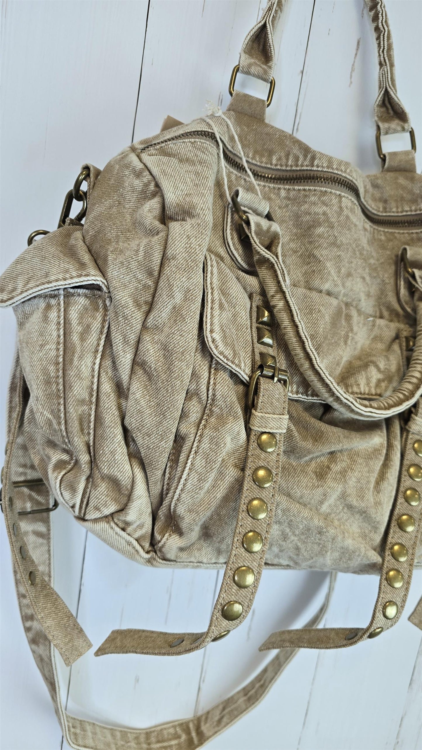 Molly denim veske beige