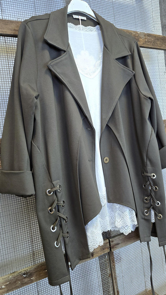 Mia Blazer Jakke kaki