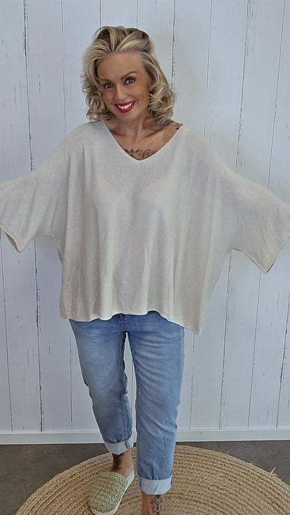 Leah genser topp beige