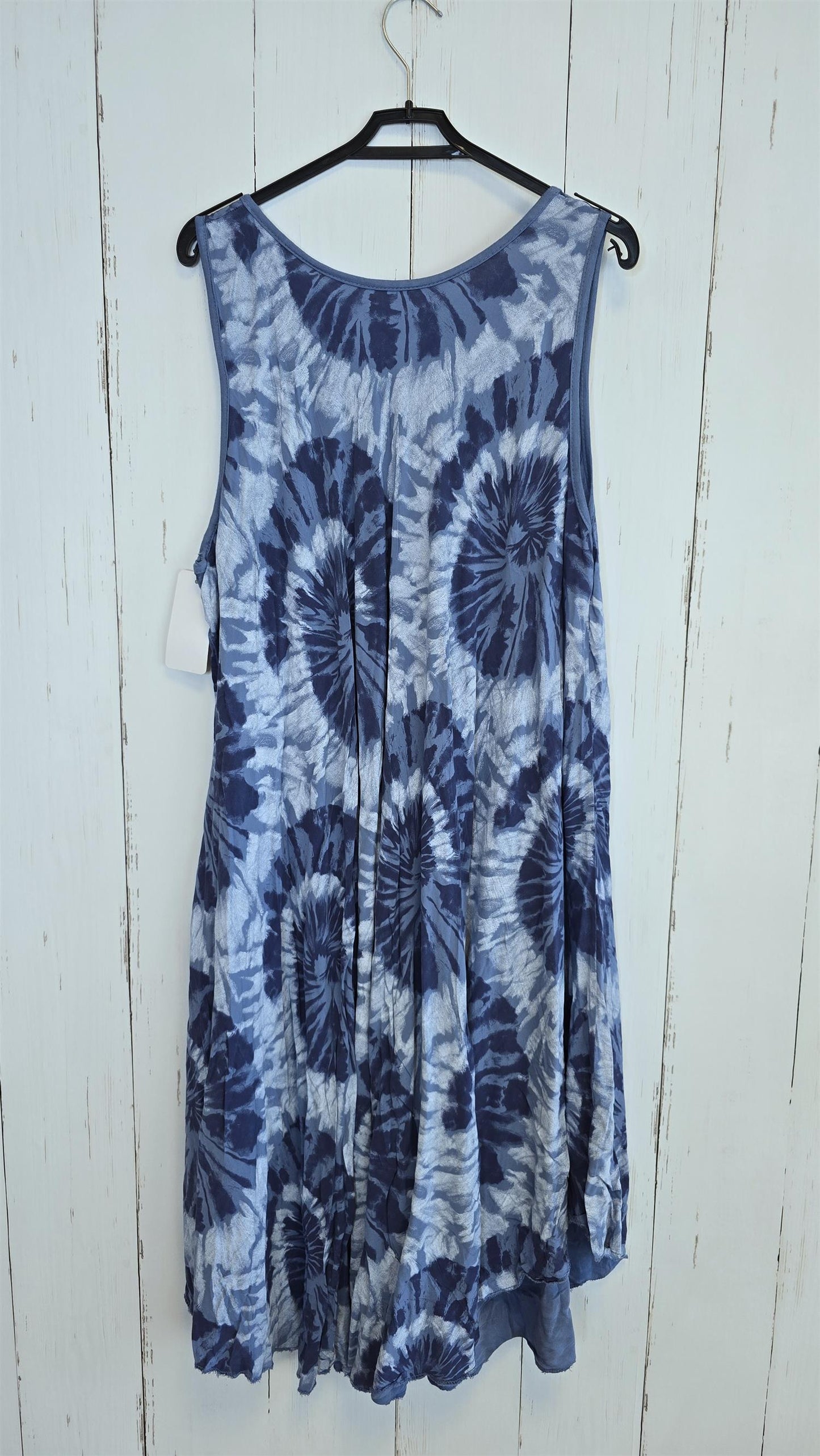 Tie dye viskosekjole blå