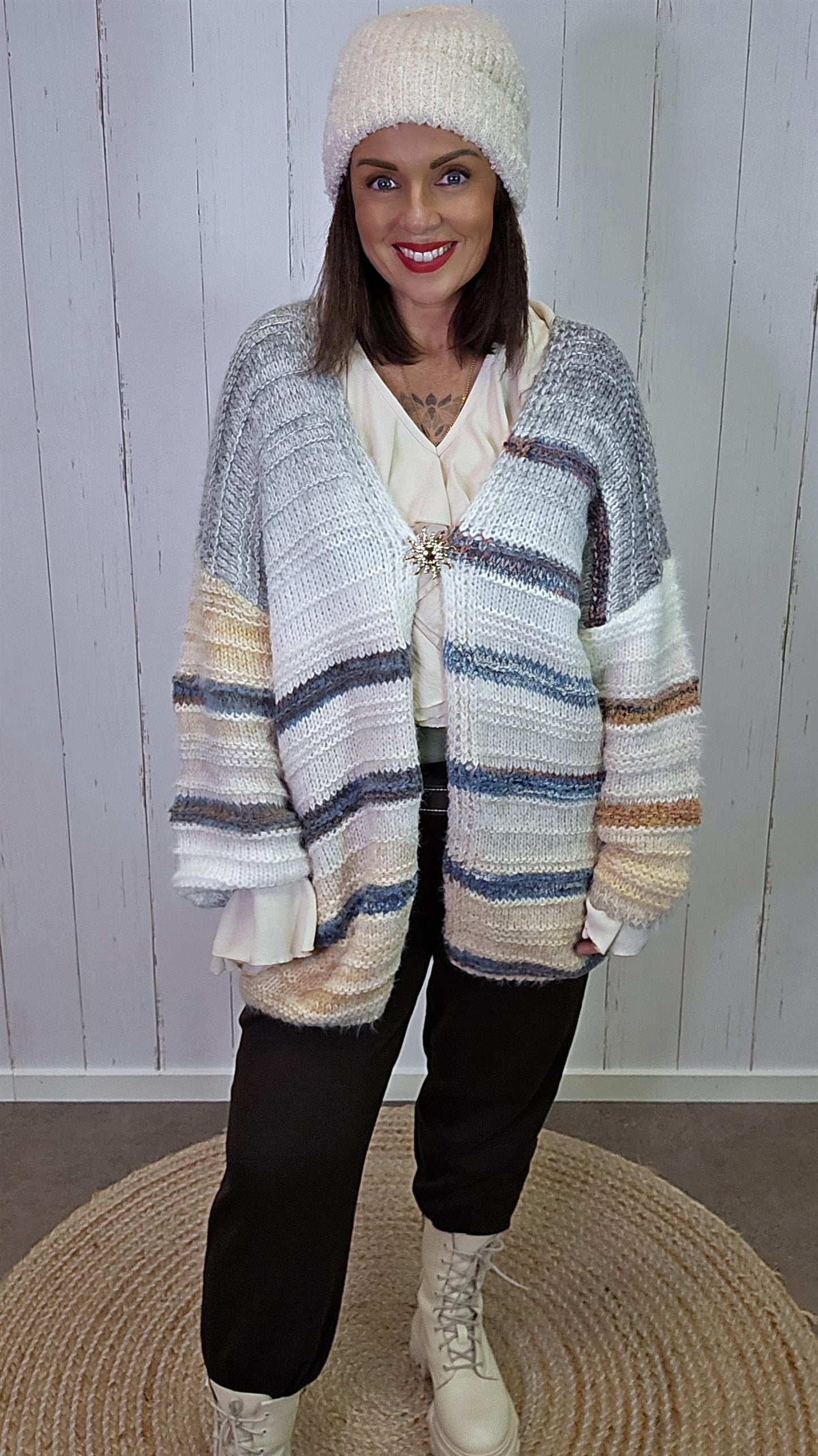Elise strikket jakke beige