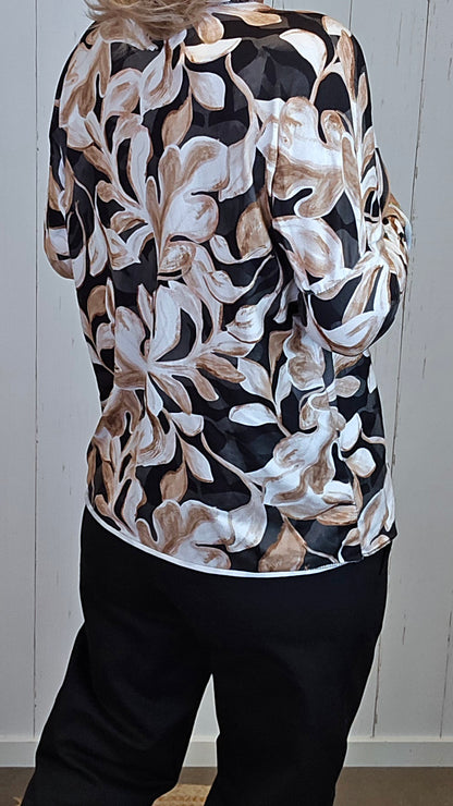 Vega topp med print Svart/Beige