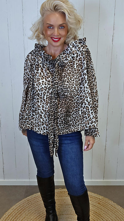 Gia leo bluse med sløyfe
