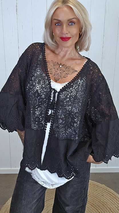 Celina blonde jakke svart