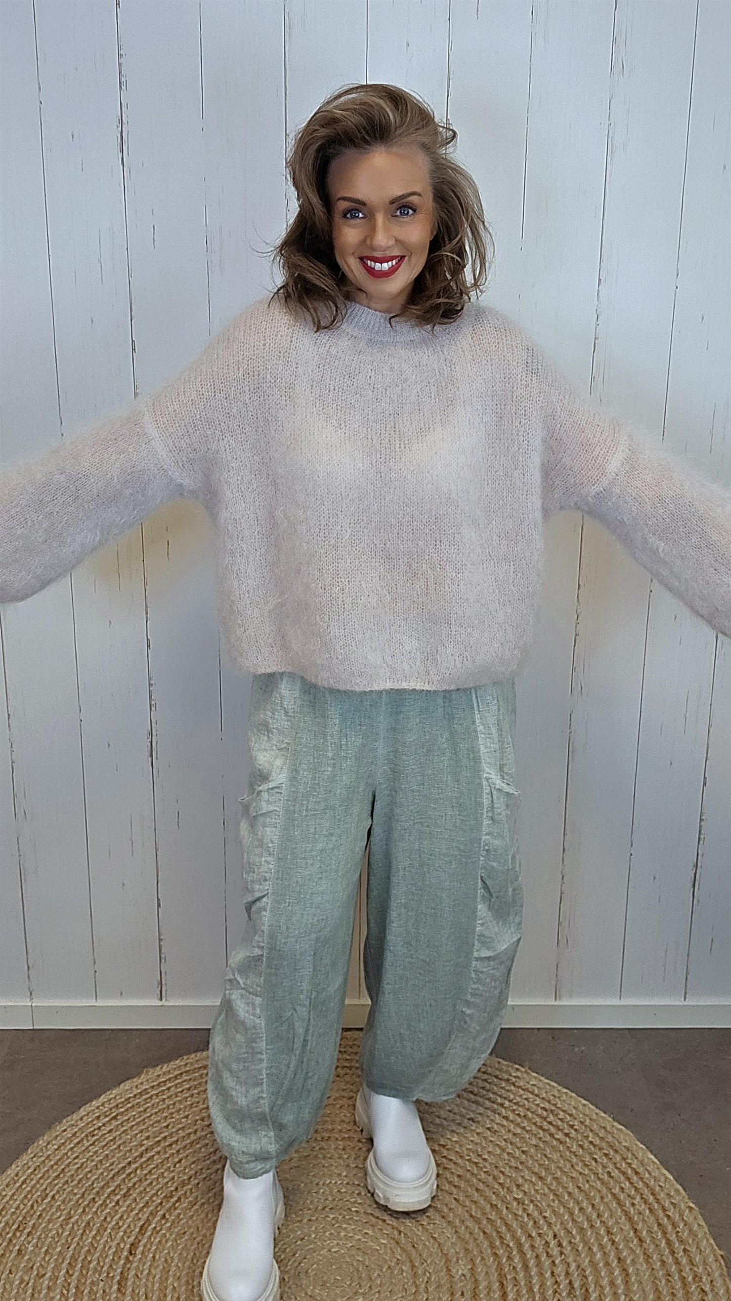 Fiffy mohair genser beige
