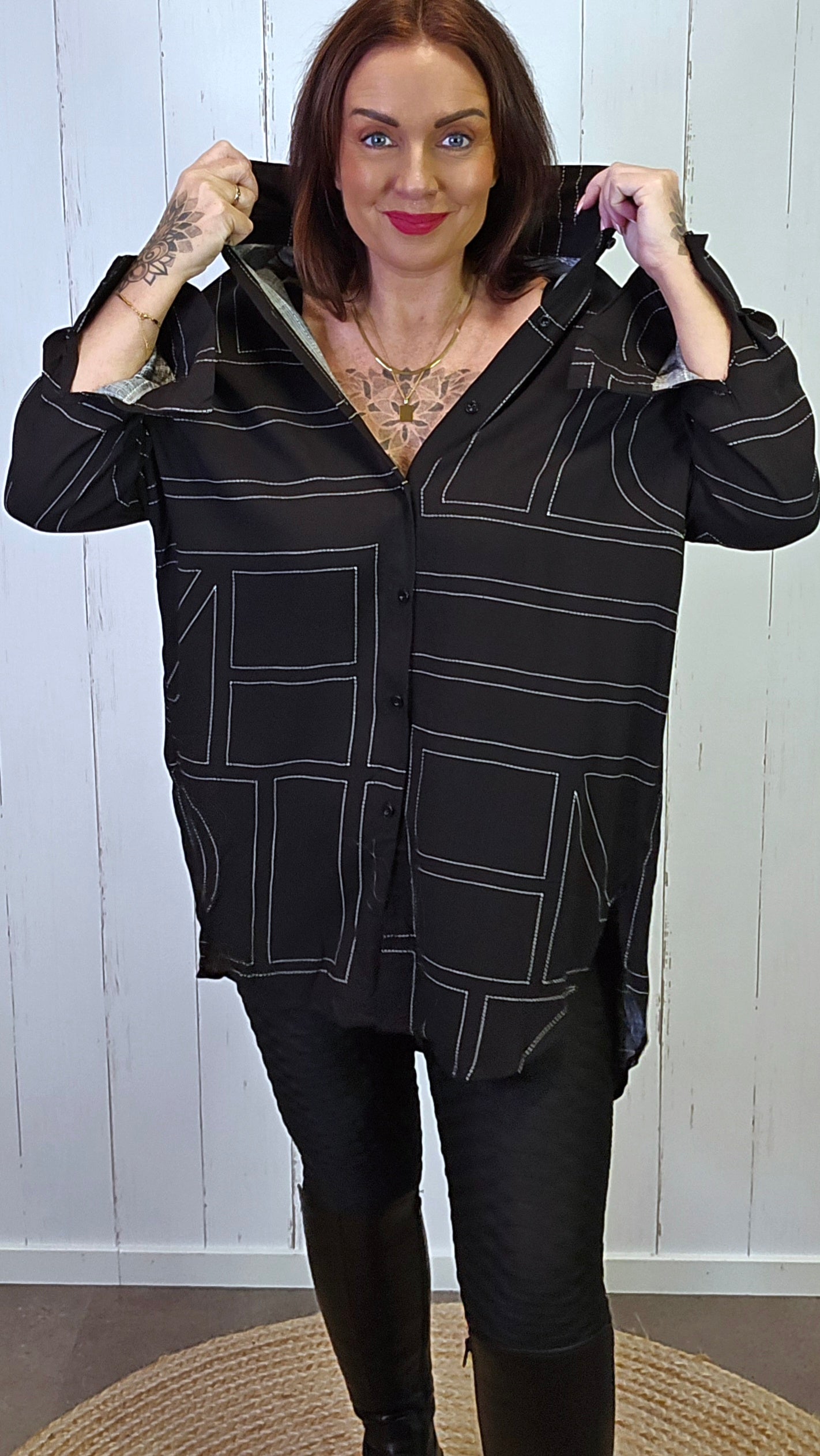 Ella rutet skjorte svart