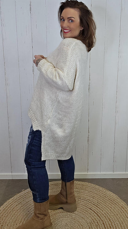 Abby Strikket Genser Beige