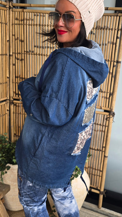 Izzy denim hettejakke