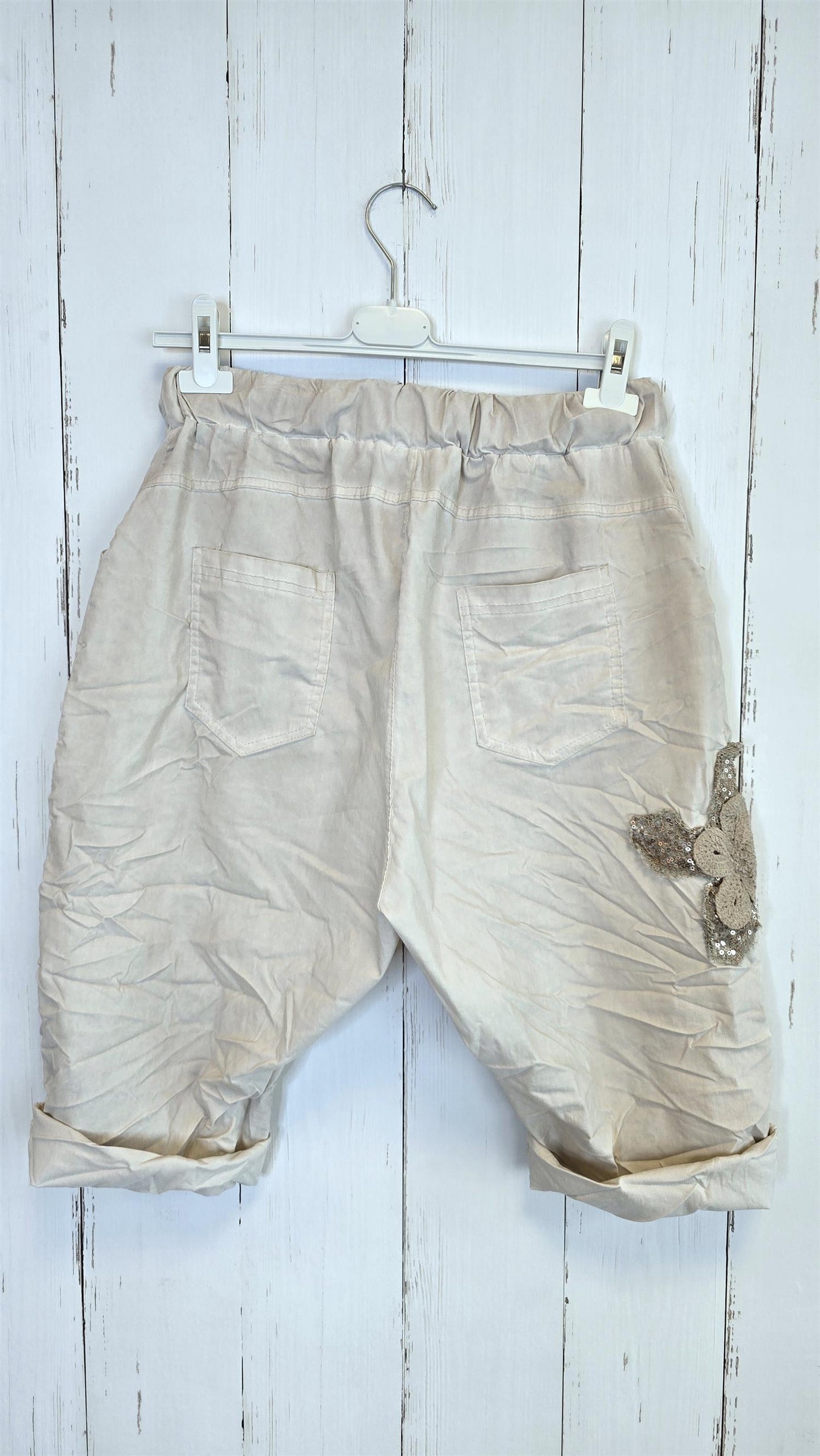 Elsa shorts i viskoseblanding beige