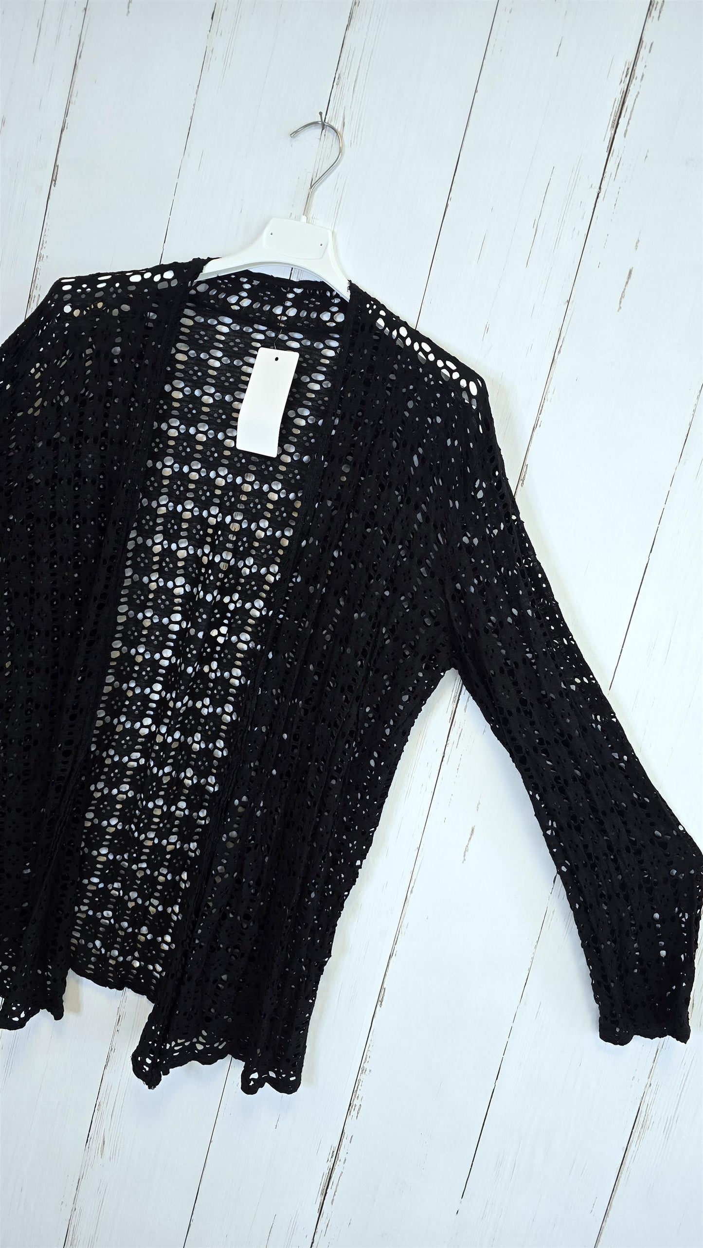 Leora lang blondecardigan svart