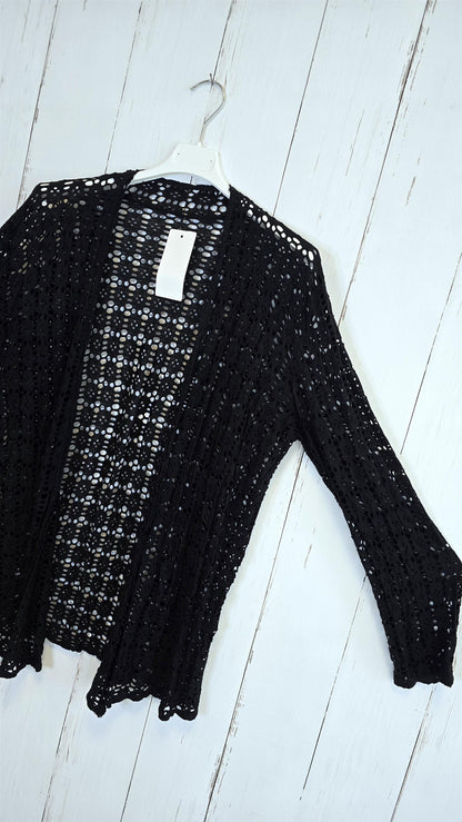 Leora lang blondecardigan svart