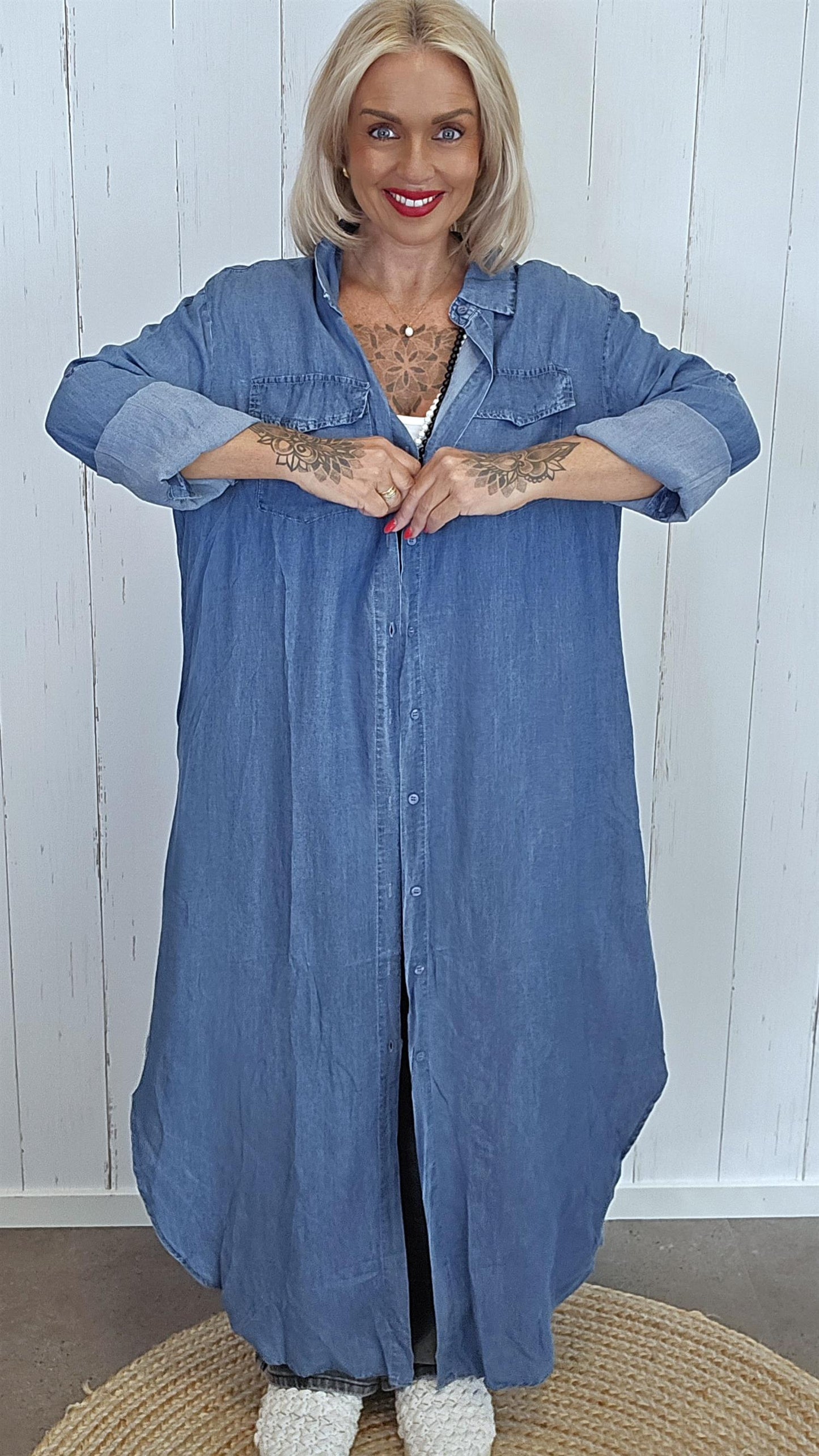 Peggy skjorte kjole denimblå