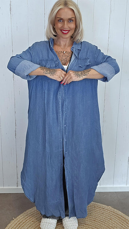 Peggy skjorte kjole denimblå