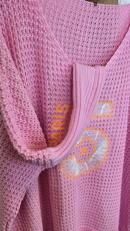 Line strikkegenser rosa