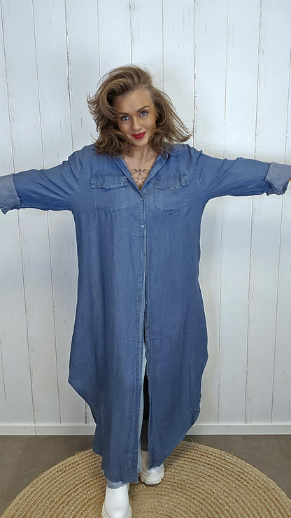 Peggy skjorte kjole blå