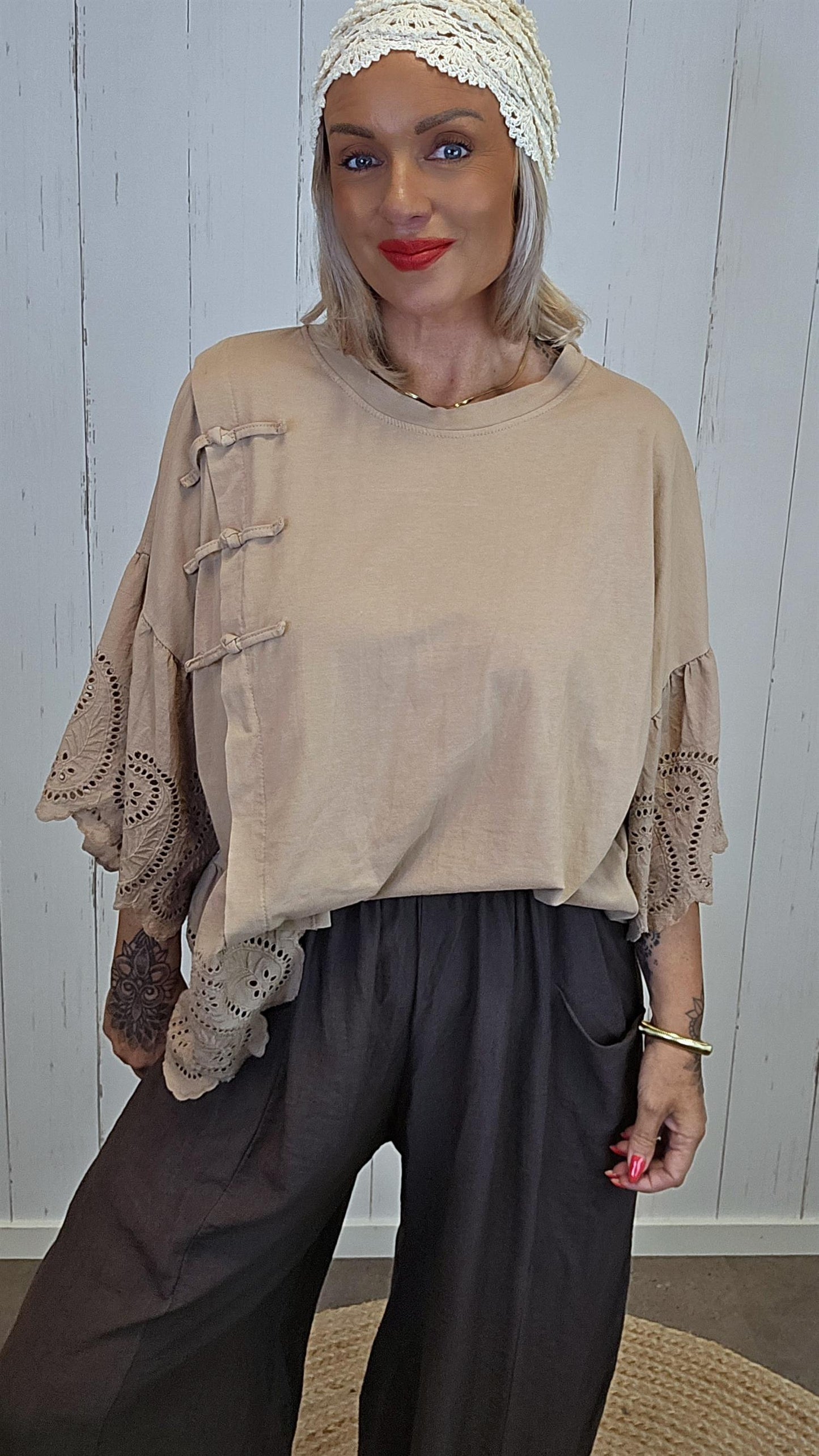 Amalia topp camel