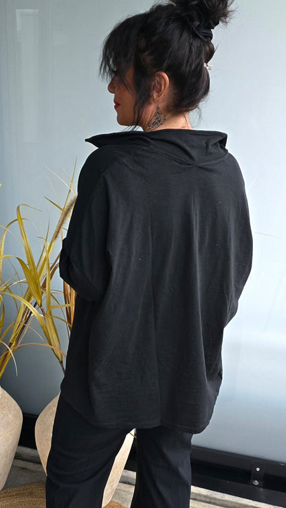 Bianco topp med knapper svart