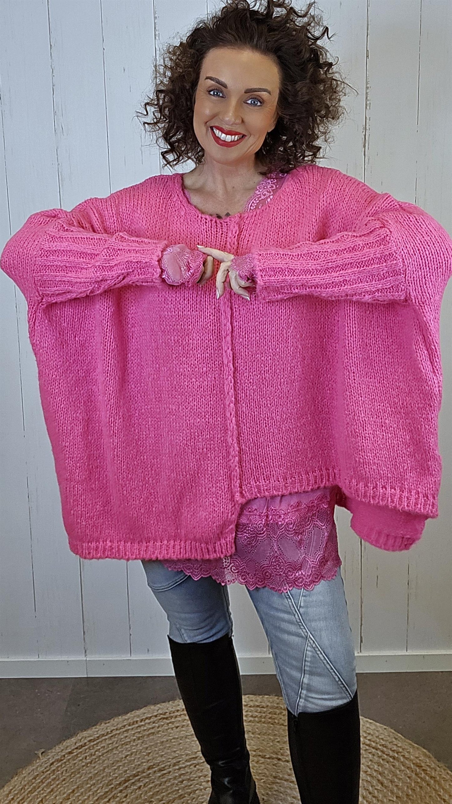 Hedda strikkegenser rosa