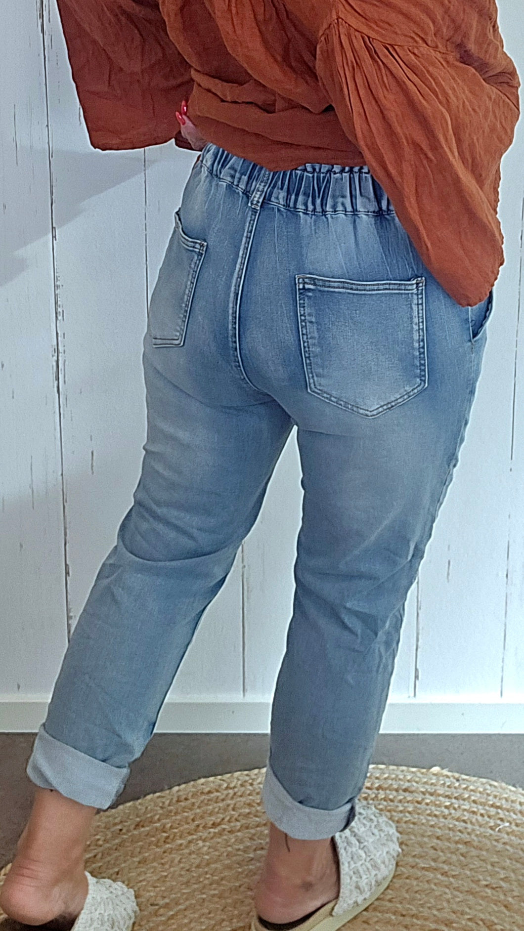 Ylva jeans med strikk