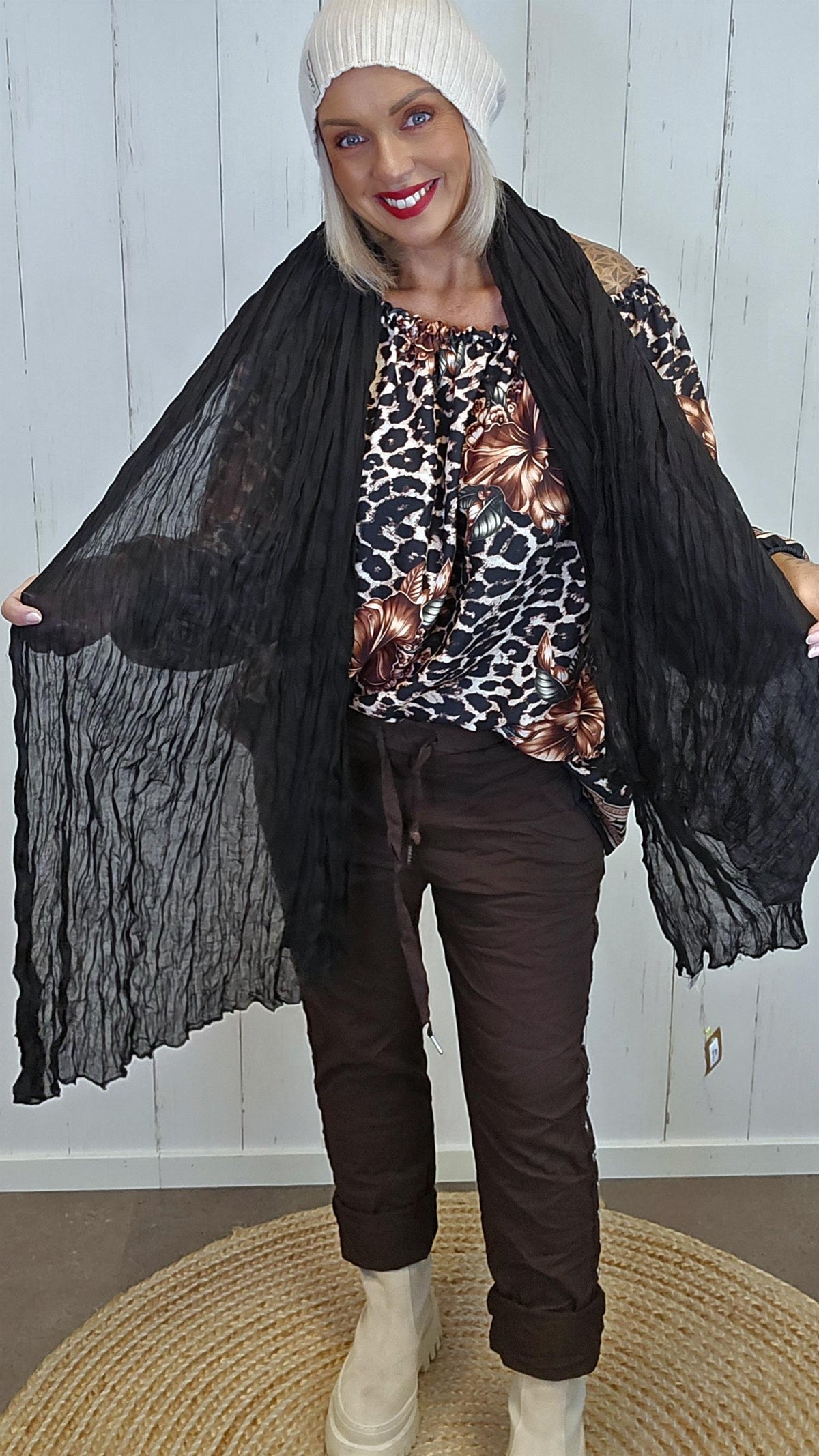 Crinkle skjerf svart