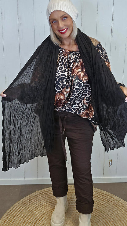 Crinkle skjerf svart