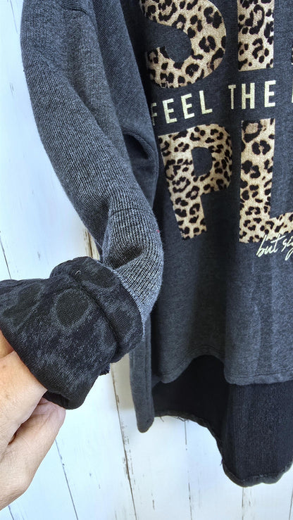 Simone hettegenser mørk grå