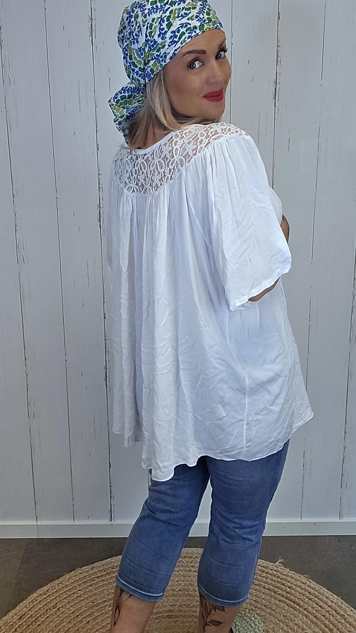 Freja blonde topp Hvit