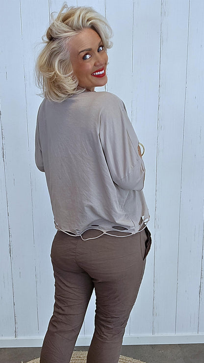 Luzzy topp taupe
