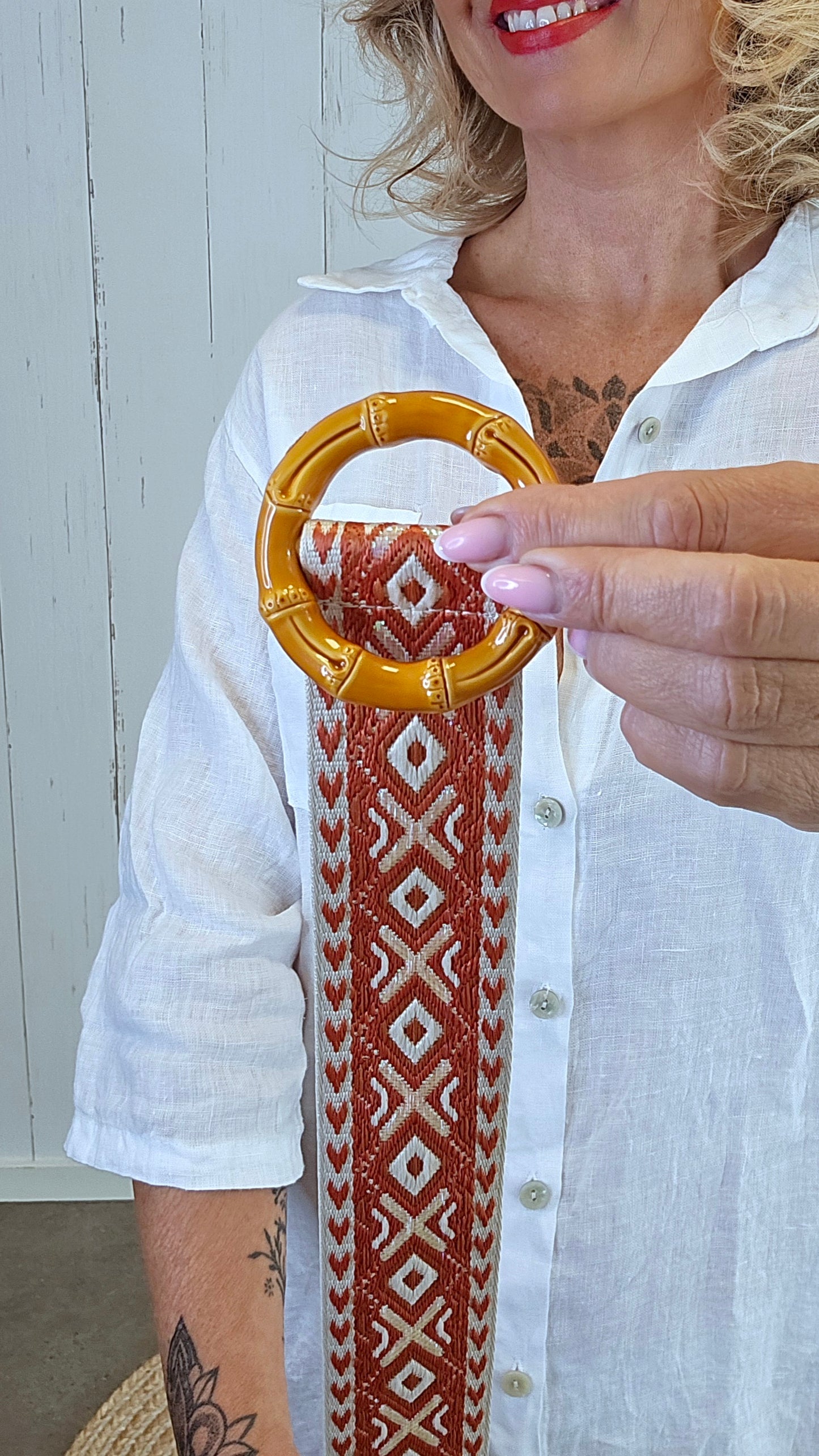 Bohemian belte orange
