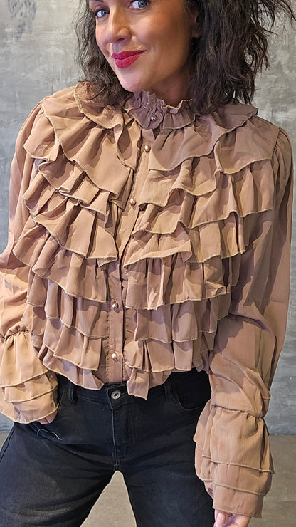 Kajsa skjorte bluse camel