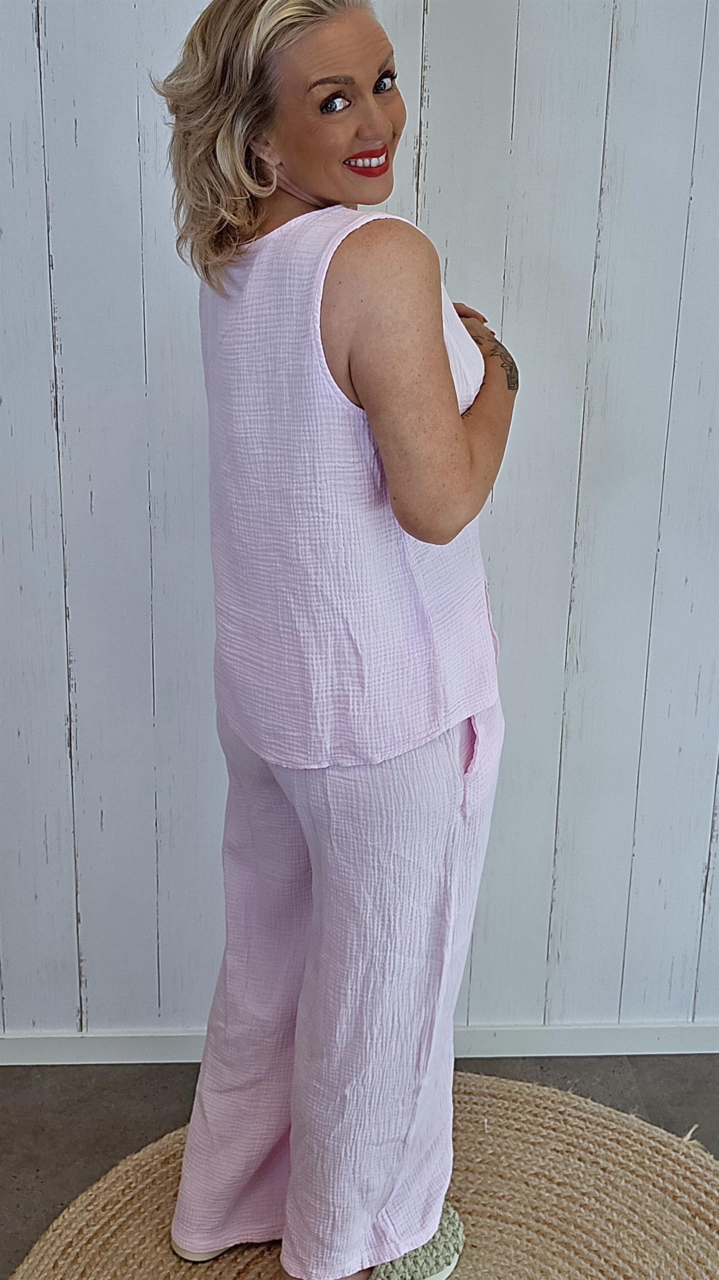 Cotton Gauze sett rosa