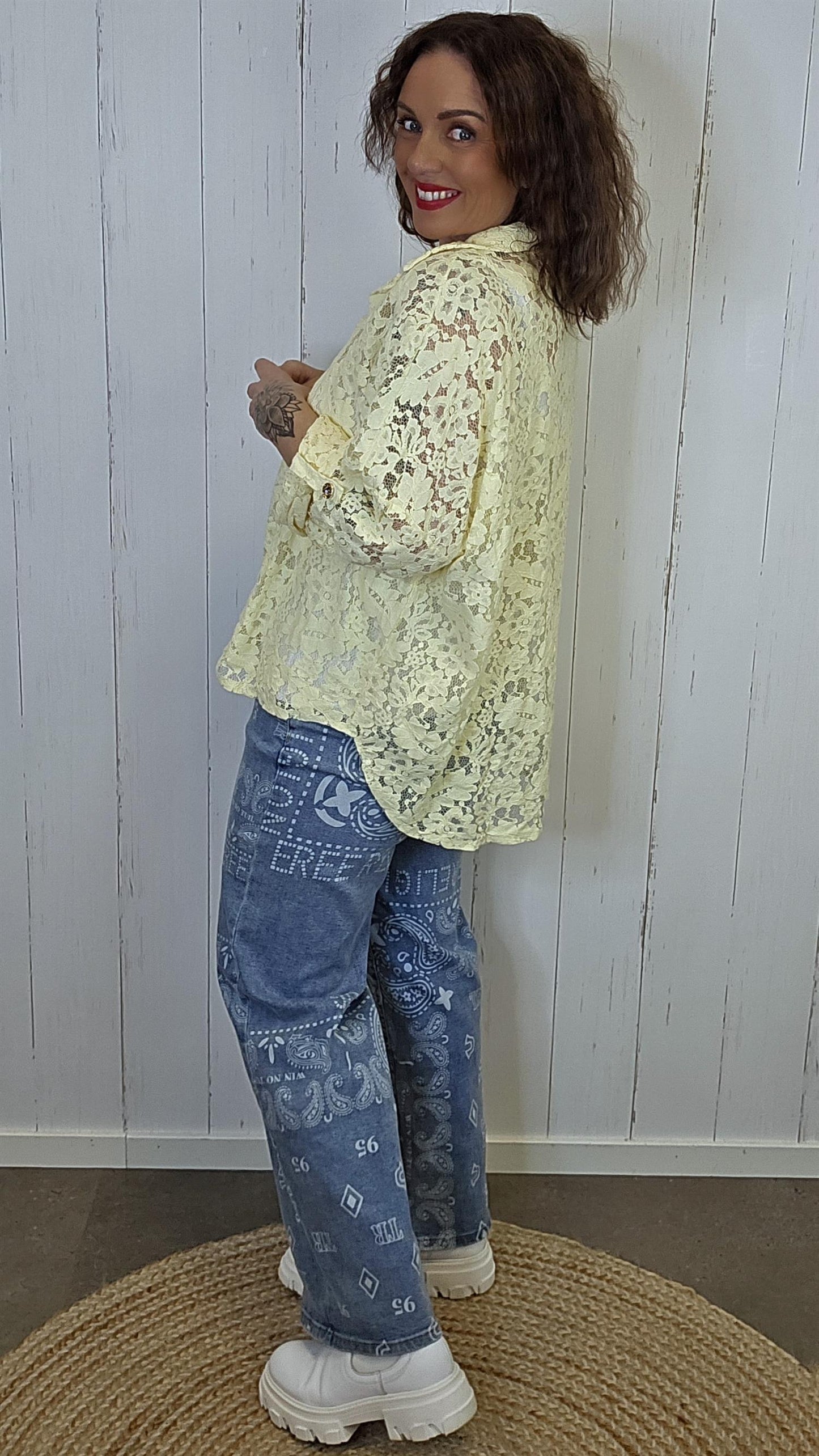 Amalie blondeskjorte gul