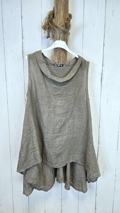 Ciccy ermeløs lintopp taupe